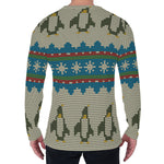 Xmas Penguin Pattern Print Men's Long Sleeve T-Shirt