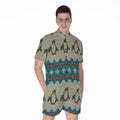 Xmas Penguin Pattern Print Men's Romper