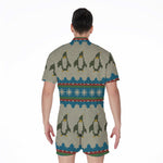 Xmas Penguin Pattern Print Men's Rompers