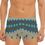 Xmas Penguin Pattern Print Men's Short Boxer Briefs