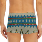 Xmas Penguin Pattern Print Men's Short Boxer Briefs