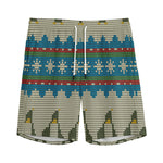 Xmas Penguin Pattern Print Men's Sports Shorts