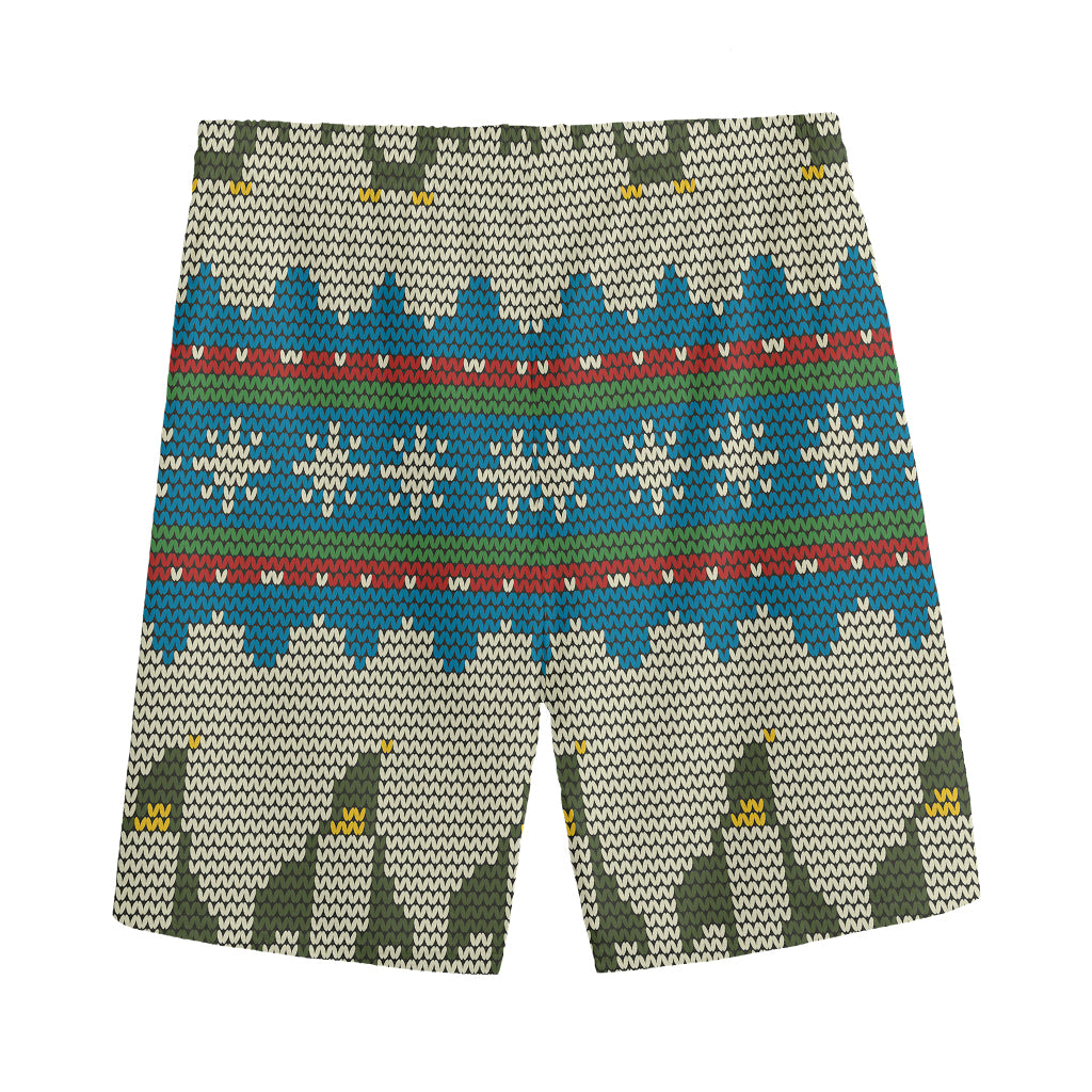 Xmas Penguin Pattern Print Men's Sports Shorts