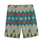 Xmas Penguin Pattern Print Men's Sports Shorts