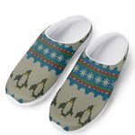 Xmas Penguin Pattern Print Mesh Casual Shoes