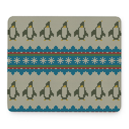 Xmas Penguin Pattern Print Mouse Pad