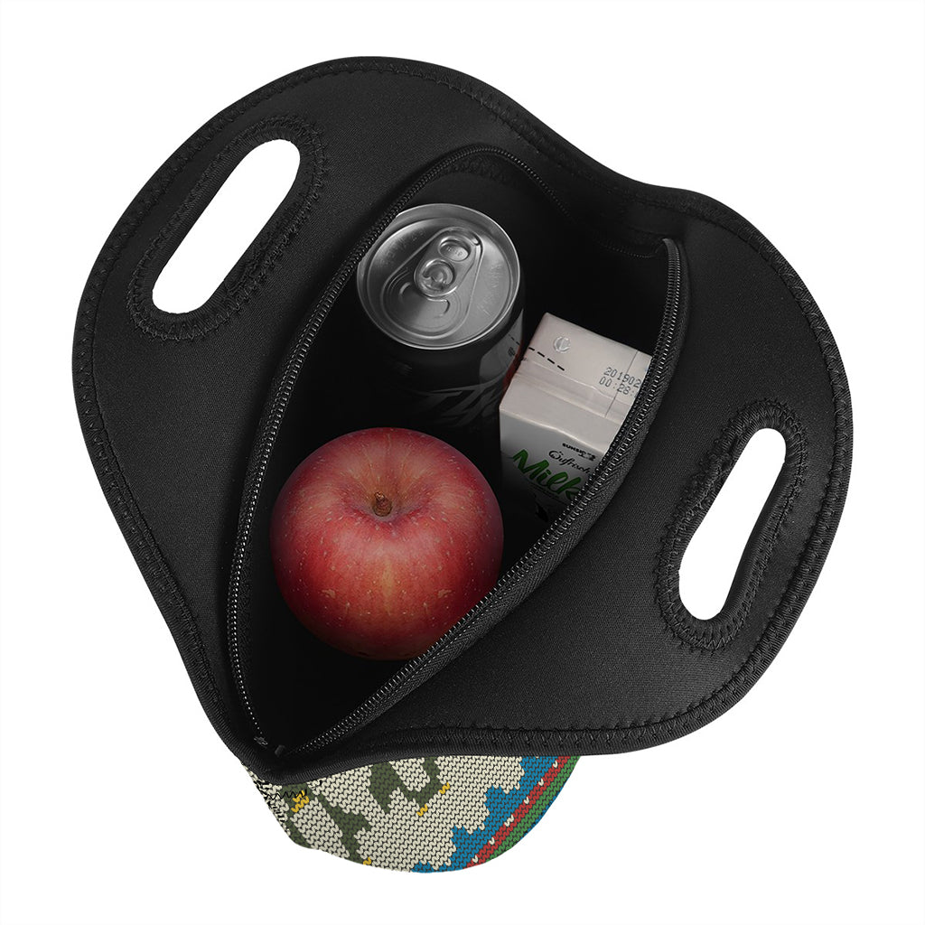 Xmas Penguin Pattern Print Neoprene Lunch Bag