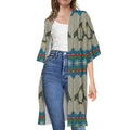 Xmas Penguin Pattern Print Open Front Beach Cover Up