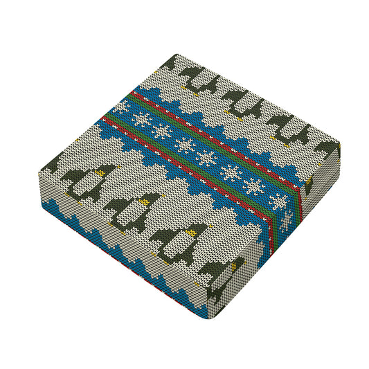 Xmas Penguin Pattern Print Outdoor Seat Cushion Cover