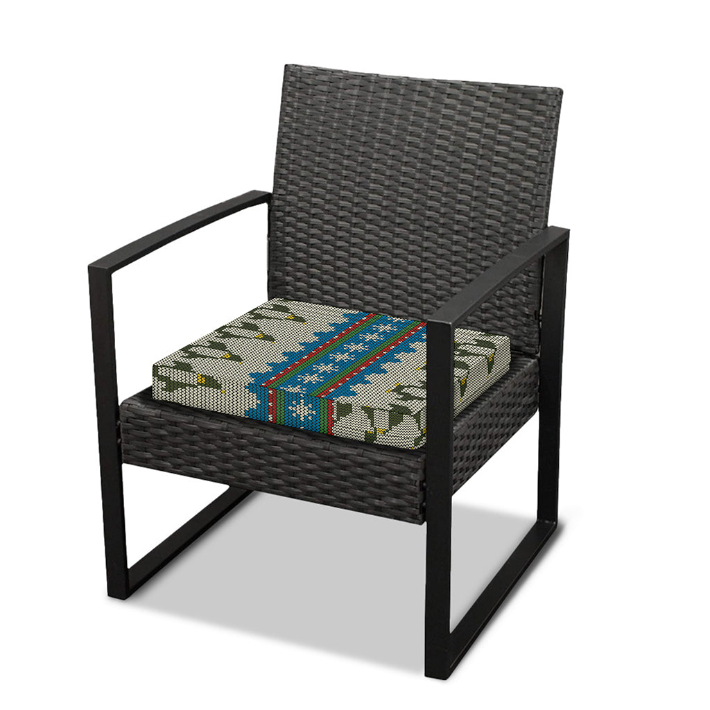 Xmas Penguin Pattern Print Outdoor Seat Cushion Cover