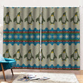 Xmas Penguin Pattern Print Pencil Pleat Curtains