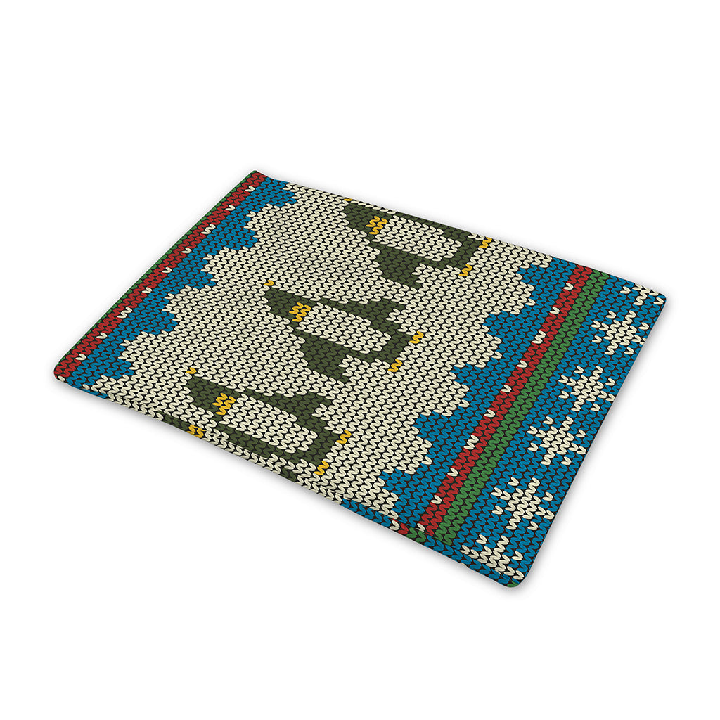 Xmas Penguin Pattern Print Pet Cooling Mat Cover