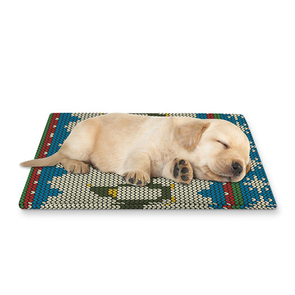 Xmas Penguin Pattern Print Pet Cooling Mat Cover