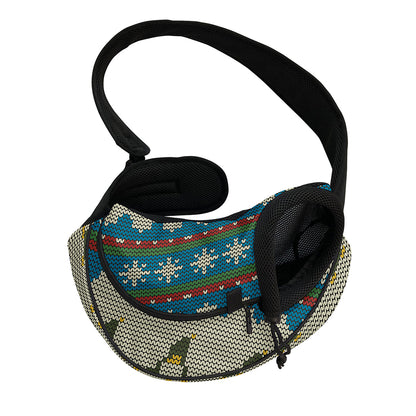 Xmas Penguin Pattern Print Pet Sling Carrier