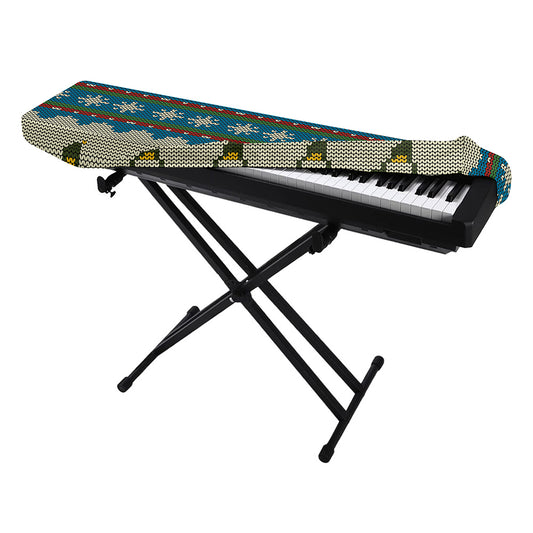 Xmas Penguin Pattern Print Piano Keyboard Cover