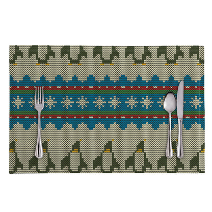 Xmas Penguin Pattern Print Placemat