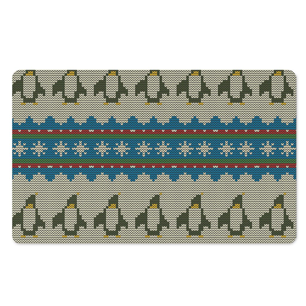 Xmas Penguin Pattern Print Polyester Doormat