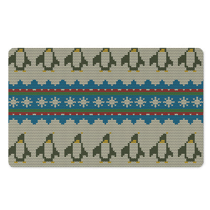 Xmas Penguin Pattern Print Polyester Doormat