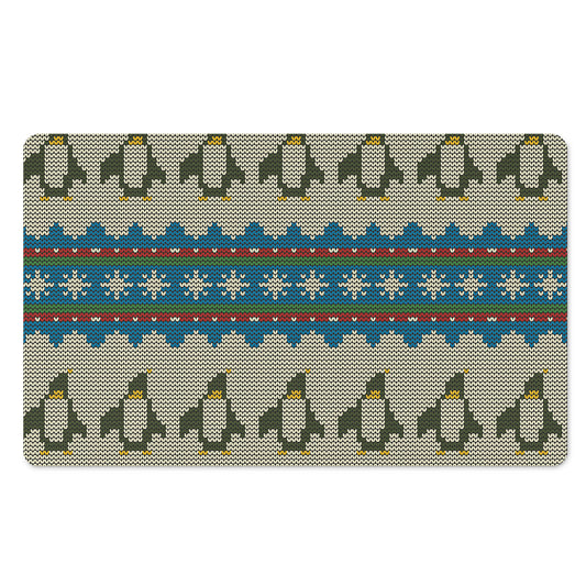 Xmas Penguin Pattern Print Polyester Doormat