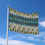 Xmas Penguin Pattern Print Polyester Flag