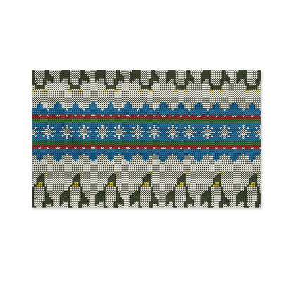 Xmas Penguin Pattern Print Polyester Flag