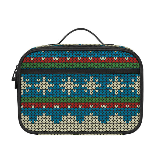 Xmas Penguin Pattern Print Portable Lunch Bag