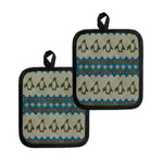 Xmas Penguin Pattern Print Pot Holders