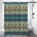 Xmas Penguin Pattern Print Premium Shower Curtain