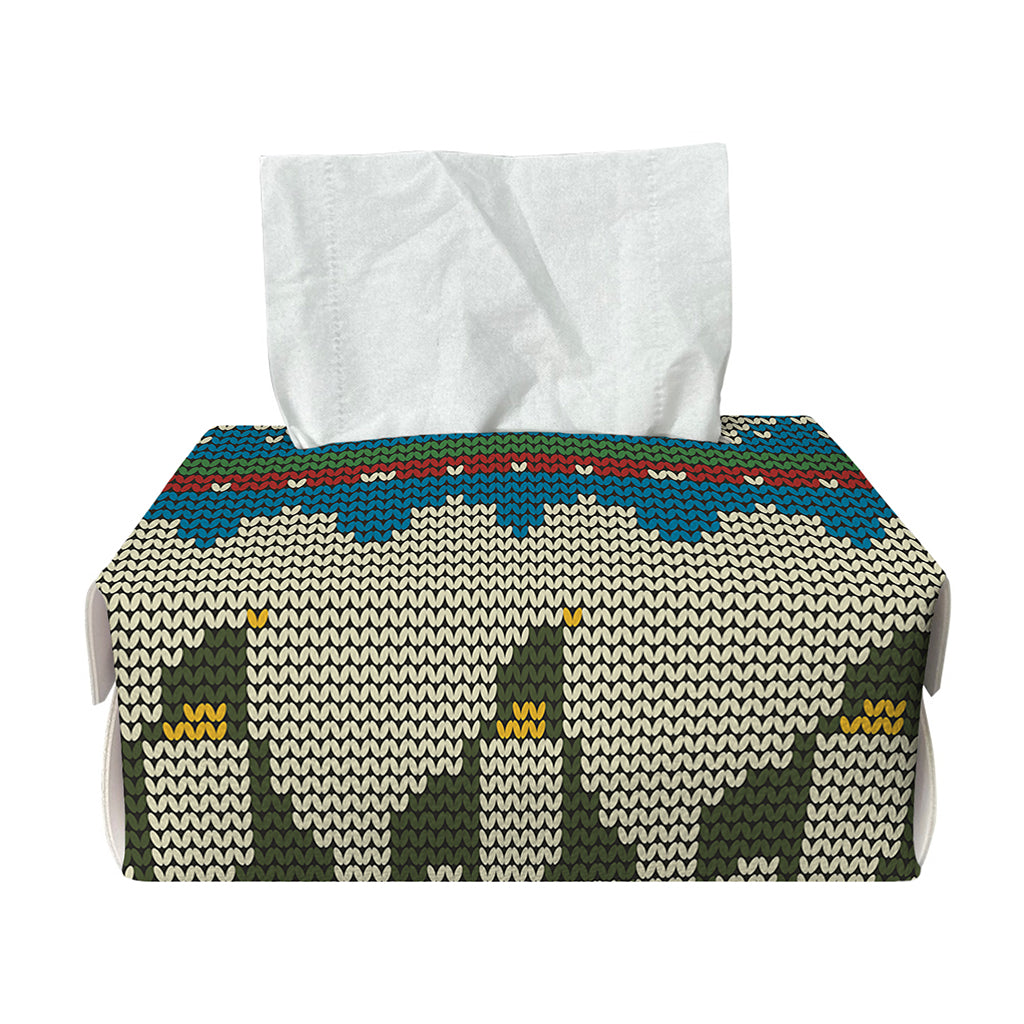 Xmas Penguin Pattern Print Rectangle Tissue Box Cover