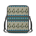 Xmas Penguin Pattern Print Rectangular Crossbody Bag