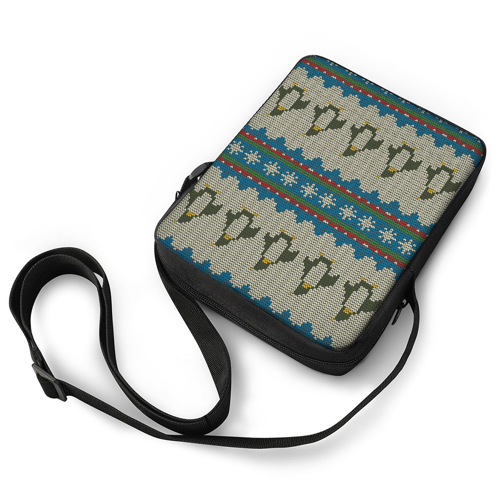 Xmas Penguin Pattern Print Rectangular Crossbody Bag