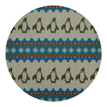 Xmas Penguin Pattern Print Round Blanket