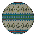 Xmas Penguin Pattern Print Round Floor Mat