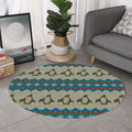 Xmas Penguin Pattern Print Round Rug