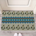 Xmas Penguin Pattern Print Rubber Doormat