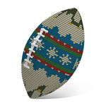 Xmas Penguin Pattern Print Rugby Ball