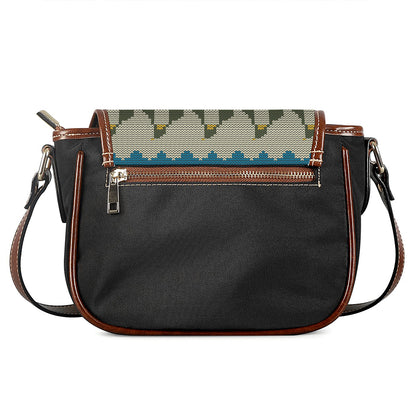 Xmas Penguin Pattern Print Saddle Bag