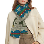 Xmas Penguin Pattern Print Scarf