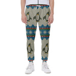 Xmas Penguin Pattern Print Scuba Joggers