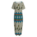 Xmas Penguin Pattern Print Short Sleeve Long Nightdress
