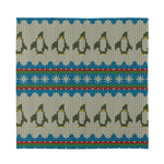 Xmas Penguin Pattern Print Silk Bandana