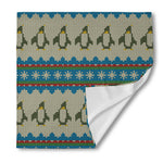 Xmas Penguin Pattern Print Silk Bandana