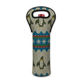 Xmas Penguin Pattern Print Single Neoprene Wine Tote