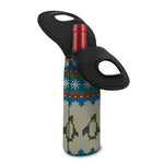 Xmas Penguin Pattern Print Single Neoprene Wine Tote