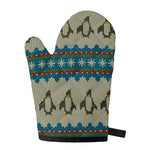 Xmas Penguin Pattern Print Single Oven Mitt