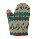 Xmas Penguin Pattern Print Single Oven Mitt