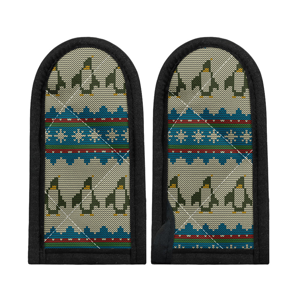 Xmas Penguin Pattern Print Skillet Handle Cover