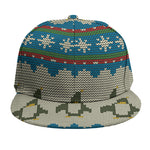 Xmas Penguin Pattern Print Snapback Cap