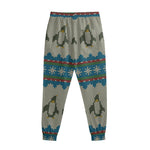 Xmas Penguin Pattern Print Sweatpants