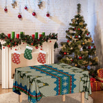 Xmas Penguin Pattern Print Tablecloth